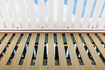 Interior with modern ceiling at Weston Library in Oxford