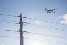 Drone Inspecting Electricity Power Lines