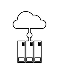 Sticker - cloud computing data isolated icon