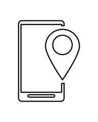 Canvas Print - smartphone technology with pin location