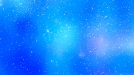 Wall Mural - abstract looped blue background with stars and snowflakes