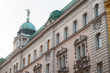 Typical Austro-Hungarian Facades wit old windows in a street of Innere Stadt, the inner city of Vienna, Austria, in the 1st Bezirk district of the Austrian capital city