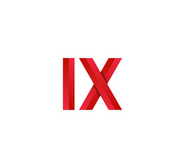 Initial two letter red 3D logo vector IX