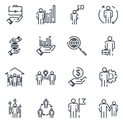 Aufkleber - Business Corporation set icon template color editable. Head Hunting pack symbol vector sign isolated on white background icons vector illustration for graphic and web design.