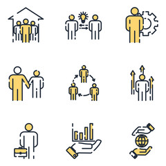 Leinwandbilder - Business Corporation set icon template color editable. Head Hunting pack symbol vector sign isolated on white background icons vector illustration for graphic and web design.