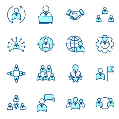 Poster - Business Corporation set icon template color editable. Head Hunting pack symbol vector sign isolated on white background icons vector illustration for graphic and web design.