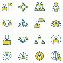 Poster - Business Corporation set icon template color editable. Head Hunting pack symbol vector sign isolated on white background icons vector illustration for graphic and web design.