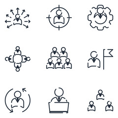 Leinwandbilder - Business Corporation set icon template color editable. Head Hunting pack symbol vector sign isolated on white background icons vector illustration for graphic and web design.