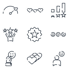 Fototapete - Testimonials set icon template color editable. Customer satisfaction pack symbol vector sign isolated on white background icons vector illustration for graphic and web design.