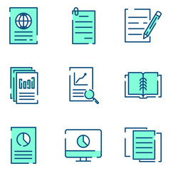 Leinwandbilder - Document Flow Management set icon template color editable. Document pack symbol vector sign isolated on white background icons vector illustration for graphic and web design.