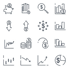Aufkleber - Finance set icon template color editable. Finance pack symbol vector sign isolated on white background icons vector illustration for graphic and web design.