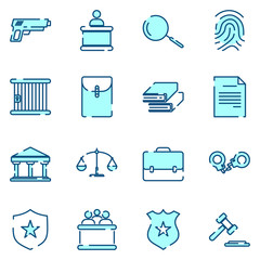Poster - Law and Justice set icon template color editable. Law and Justice pack symbol vector sign isolated on white background icons vector illustration for graphic and web design.