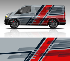 Poster - Car wrap decal Van design vector, for advertising or custom livery WRC style, race rally car vehicle sticker and tinting custom. Toyota Hiace.