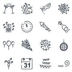 Leinwandbilder - Party set icon template color editable. Party pack symbol vector sign isolated on white background icons vector illustration for graphic and web design.