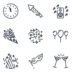 Poster - Party set icon template color editable. Party pack symbol vector sign isolated on white background icons vector illustration for graphic and web design.