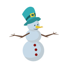 Sticker - merry christmas snowman character icon