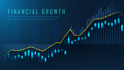 Wall Mural - Stock market or forex trading graph in graphic concept