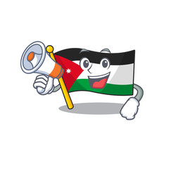 Wall Mural - Funny cartoon style of flag jordan with megaphone