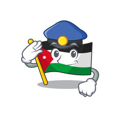 Poster - Flag jordan Cartoon character dressed as a Police officer