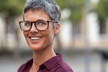  Happy Mature Woman With Spectacles