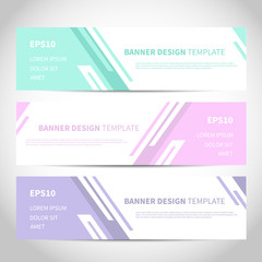Wall Mural - Banners vector design or headers web template with abstract geometric trendy background