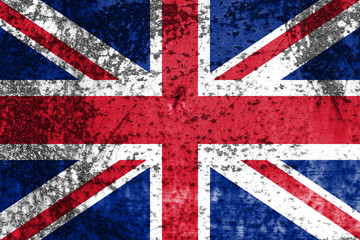 Poster -  flag of great britain with texture. template for design
