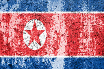 Poster - flag of north korea with texture. template for design