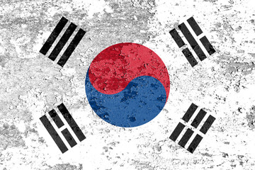 Poster - national flag of south korea with texture. template for design