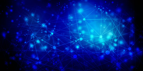 Poster - 2d illustration Abstract futuristic electronic circuit technology background