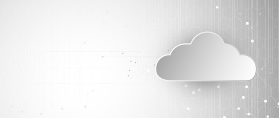Cloud technology. Integrated digital web concept background