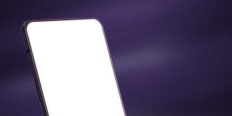 Poster - Mobile phone close-up. Close-up scene with isolated screen for mockup