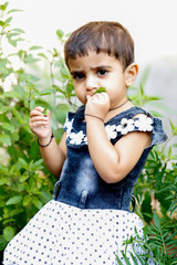 Sticker - cute Indian baby child girl 