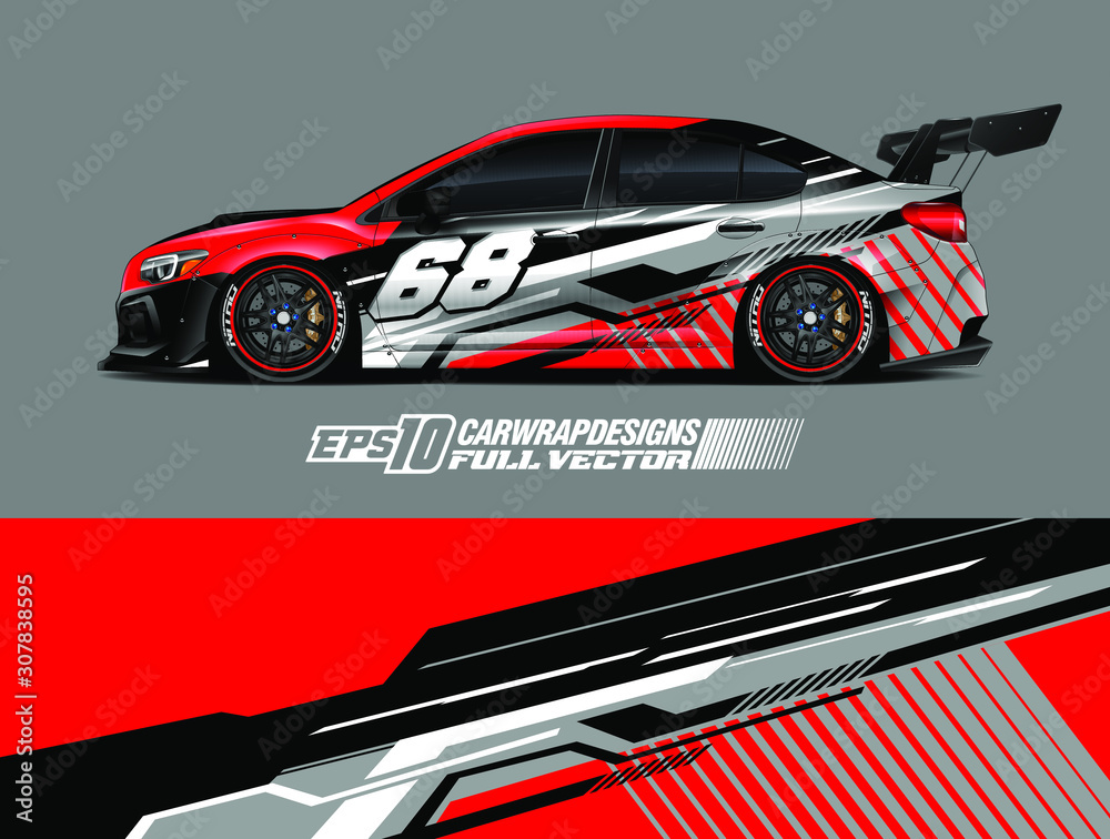 Race car graphic livery design vector. Graphic abstract stripe racing ...