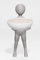 Sticker - 3D Render of Cartoon Character with Himalayan Salt