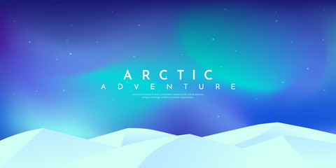 vector minimalist landscape. flat design. website or game template. polar light at aqua menthe trend