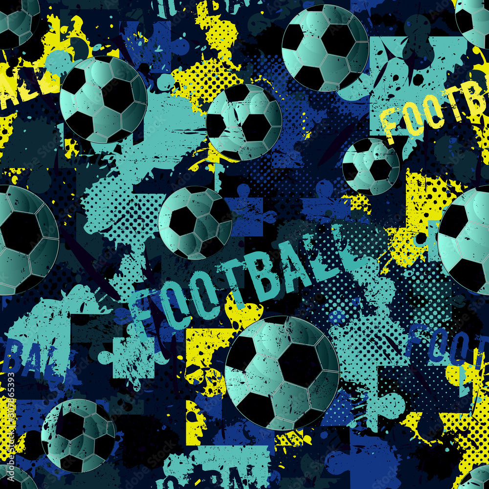 Abstract seamless football pattern for boys. Sport football pattern ...