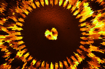 Poster -  Abstract background with the content of the round element in warm colors.