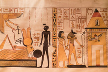 Old Papyrus Hieroglyph In Cairo Egypt