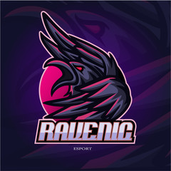 Canvas Print - Raven mascot esport logo design.