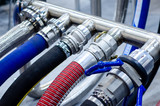 Close up of different water hose