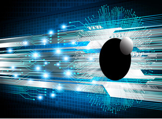 Blue eye cyber circuit future technology concept background