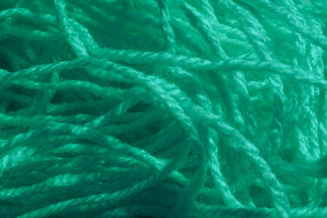 Poster - Close up Aqua Menthe Beautiful Cotton Thread background texture. Macro photography view.