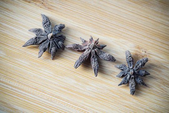 Spices image of cinnamon, star anise, clove