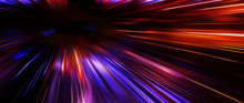 Panoramic High Speed Moving Fast Light Technology Concept, Light Abstract Background