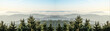 Leinwandbild Motiv Amazing fog landscape in black forest panorama banner long