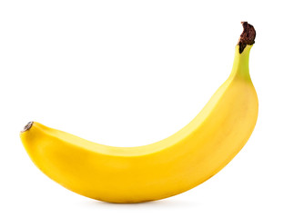 Wall Mural - Ripe banana isolated on a white background.