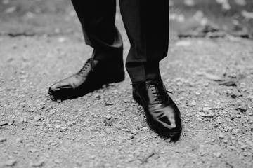 Wall Mural - groom's shoes at his wedding