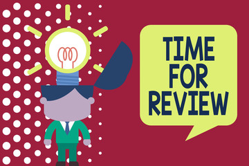 Wall Mural - writing note showing time for review. business concept for evaluation feedback moment perforanalysis
