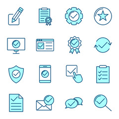 Poster - Approve set icon template color editable. Approve pack symbol vector sign isolated on white background icons vector illustration for graphic and web design.