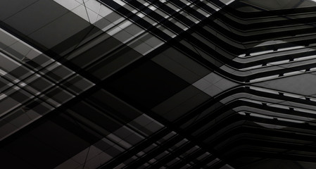 Poster - Graphic desing resembling inderside view of bridge structure. Grunge abstract modern architecture background with geometric structure of parallel lines in diagonal composition.